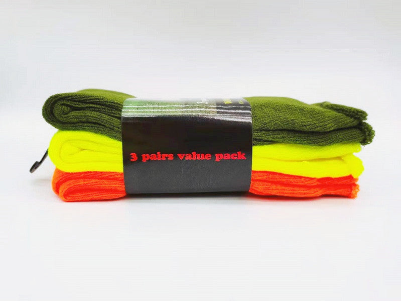 (12 Pairs) High Visible Safety Work Socks Cushioned Socks
