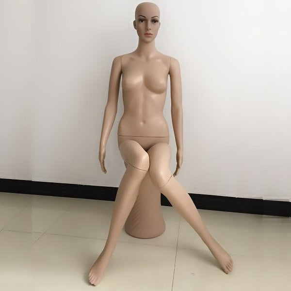 Sit Realistic Female Mannequin Metal Stand Base Makeup Detachable Body Parts