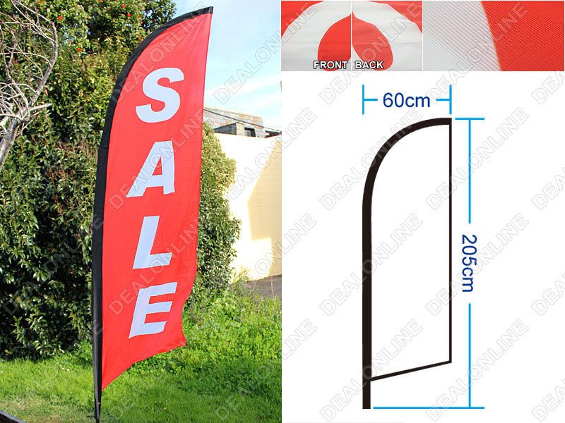 SALE - Commercial Double Sided Feather Banner Flag Set 3m with Ground Drill