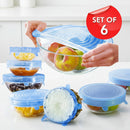 6Pcs Universal Silicone Stretch Suction Pot Lids Kitchen Cover Pan Bowl Stopper