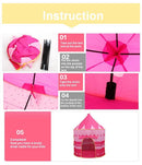 Pink pop-up castle play tent for little princesses by dealonlinenz, featuring colorful castle design and easy setup for kids' playroom.