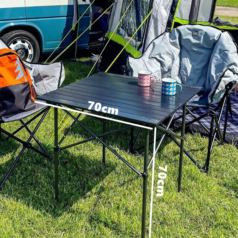 Portable Folding Table Tea Picnic Camping Barbecue Square Table 70*70*70