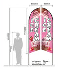 REALFRUIT ICECREAM Pre-print Double Sided Feather Flag Business Commersial