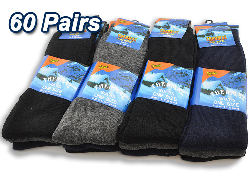 (60 Pairs) Men's Thermal/Work Socks