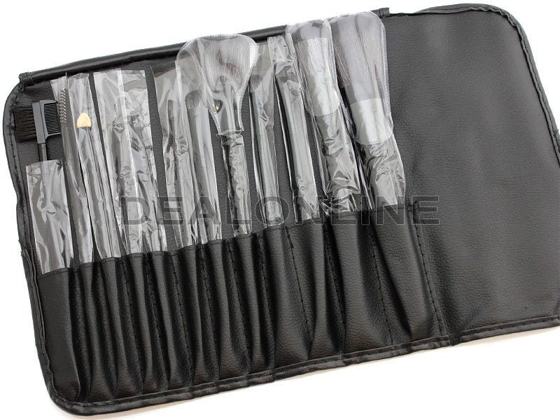 12PCS Makeup Brushes Kit with Black Roll-Up Pack