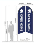 COFFEE RED Pre-print Double Sided Feather Banner Flag Business Commersial