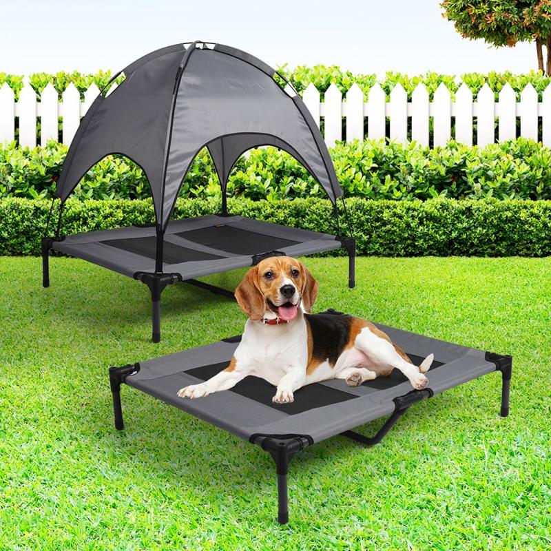 Elevated Pets Dogs Bed Raised Pet Cots Outdoor Camping Tent Sun Shade Canopy