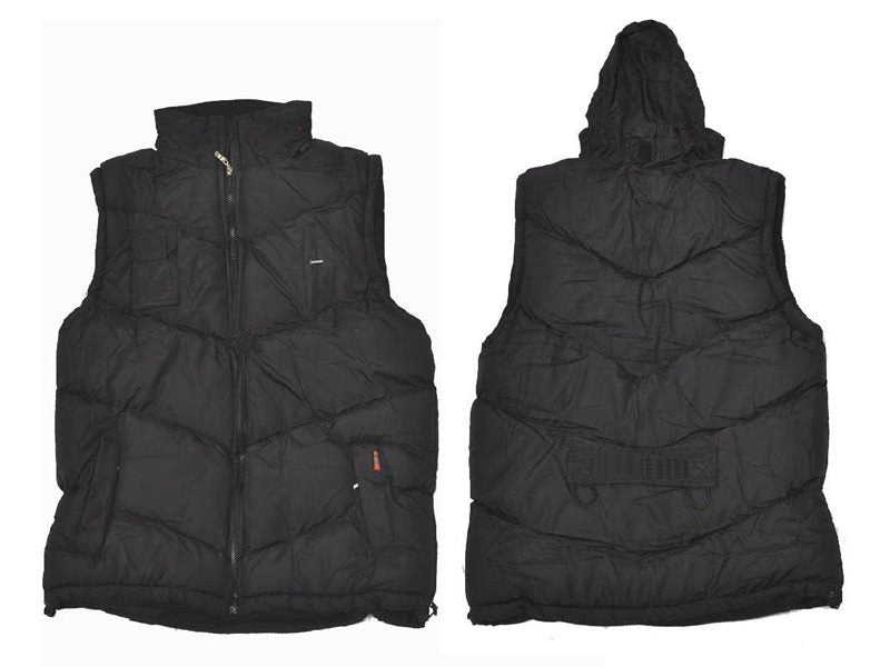 Fleece Lining Vest/Sleeveless Hooded Jacket - 4XL