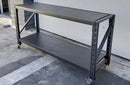 Black Movable WorkBench / 4 Wheels / 101x200x60CM