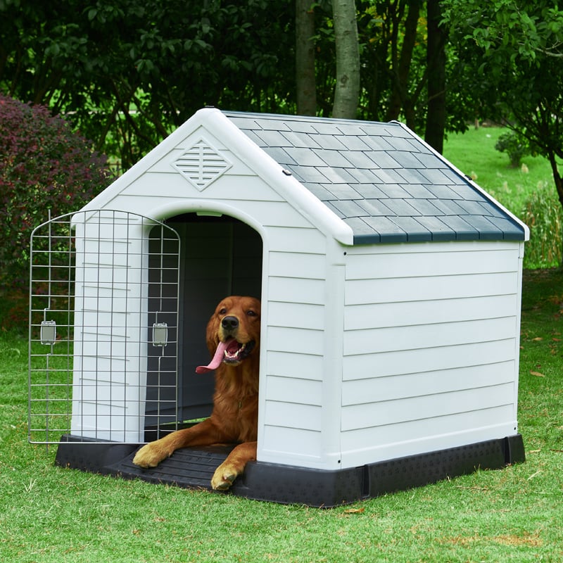 Pet Dog House Plastic Dog Kennel for Indoor Outdoor Animal Shelter Weatherproof