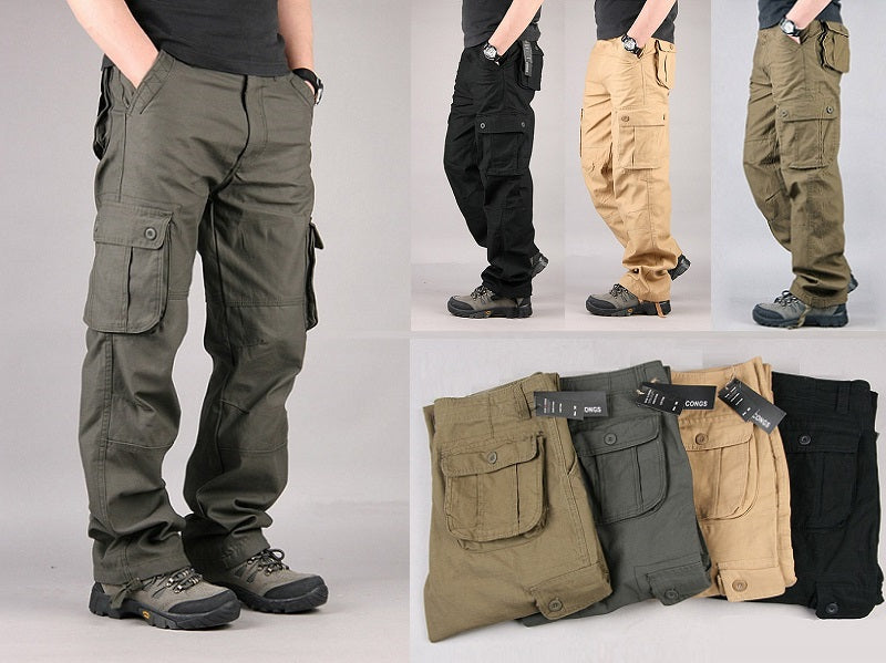 Cargo Pants Outdoor Solid Color Trousers Hiking Work Pants