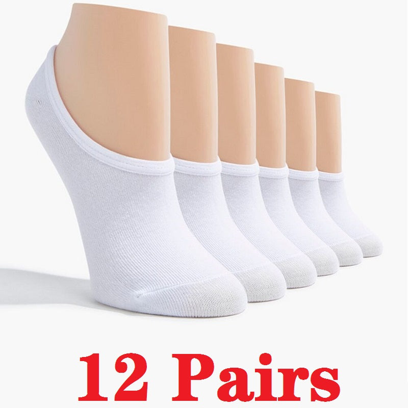 WHITE 12 PAIRS No Show Hidden Socks Low Cut Ankle Sock