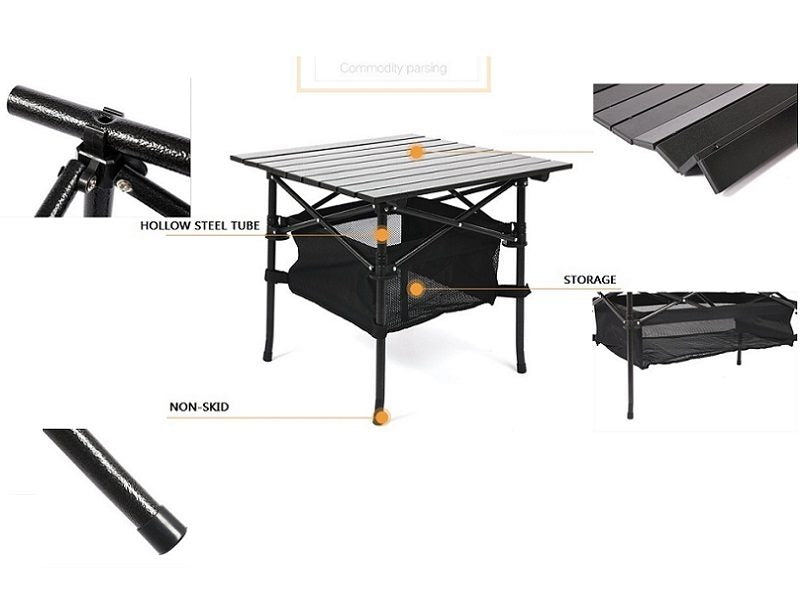 Portable Folding Table Tea Picnic Camping Barbecue Square Table 70*70*70