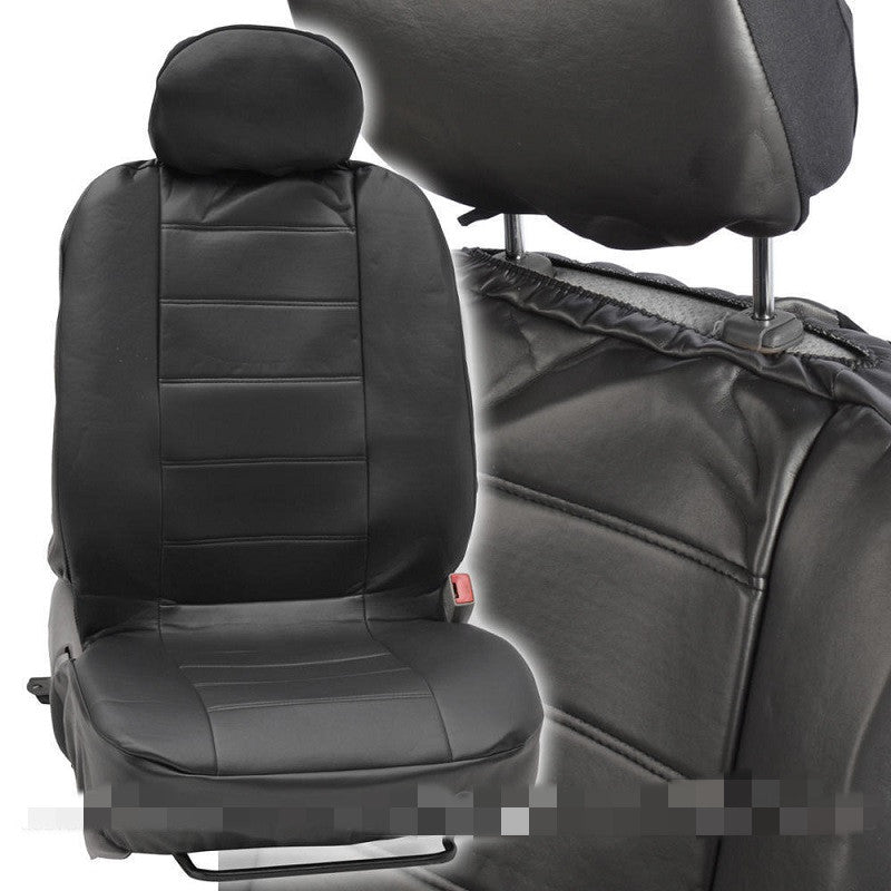 Universal Fit Faux Leather Full Set Black Automotive Seat Covers fits