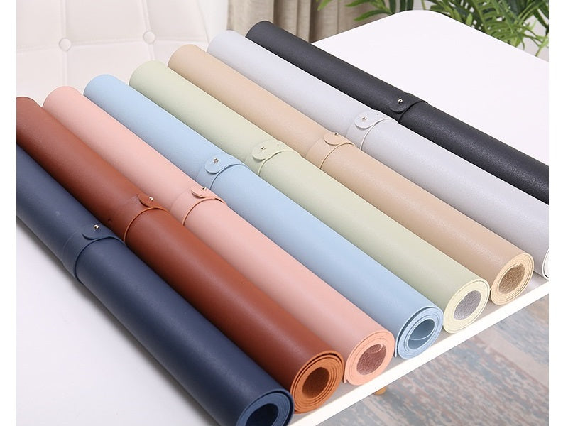 Apricot- 120*60cm PU Leather Desk Mat Computer Laptop Keyboard Mouse Pad Office