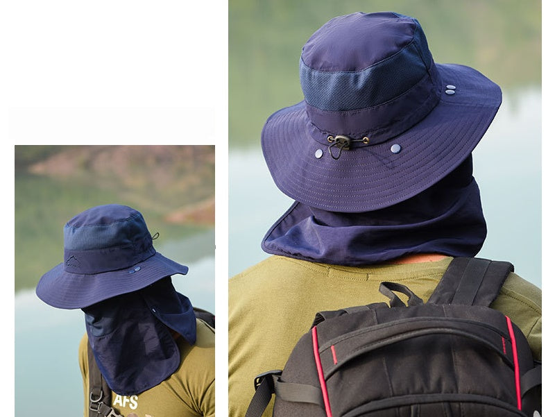 Sun Hat Wide Brim Bucket Outdoor Fishing Hiking Cap UV Protection