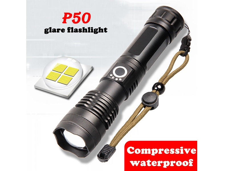 LED Torch Rechargeable High Lumens Flashlight with 26650 Battery