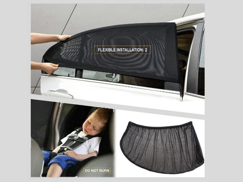 2*Car Side Rear Window Sun Visor Shade Mesh Cover Shield Sunshade UV Protector