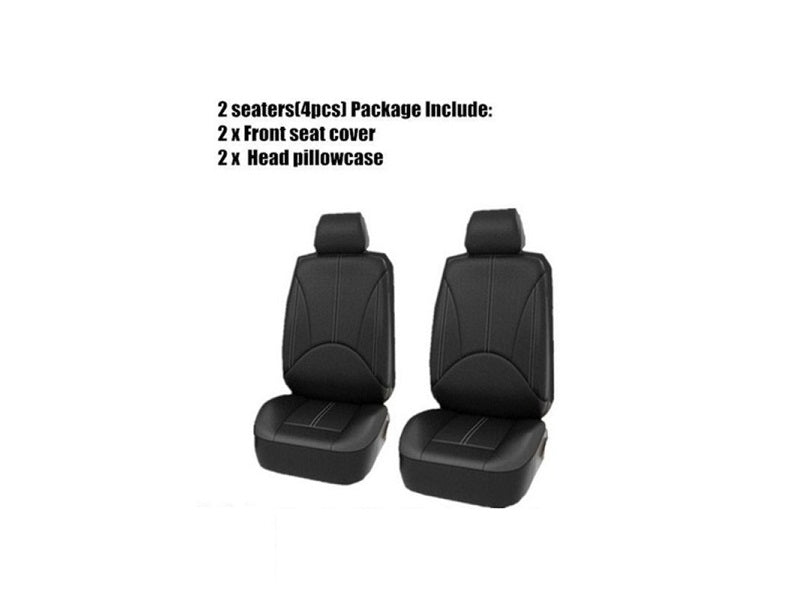 PU Leather Car Seat Cover Protector for 2 Front Seats Set