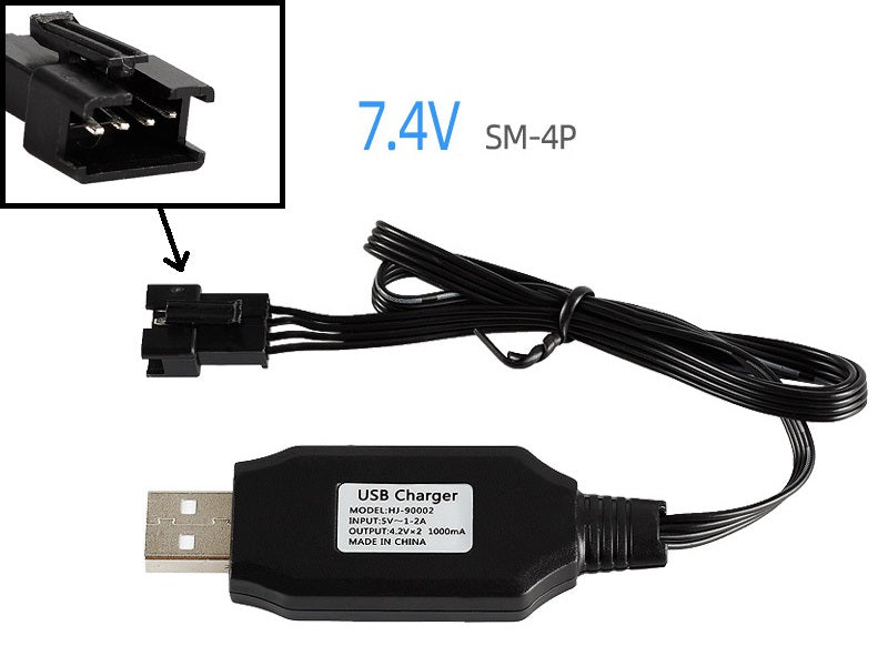 7.4V USB SM-4P Plug Charging Cable for Car or Boat