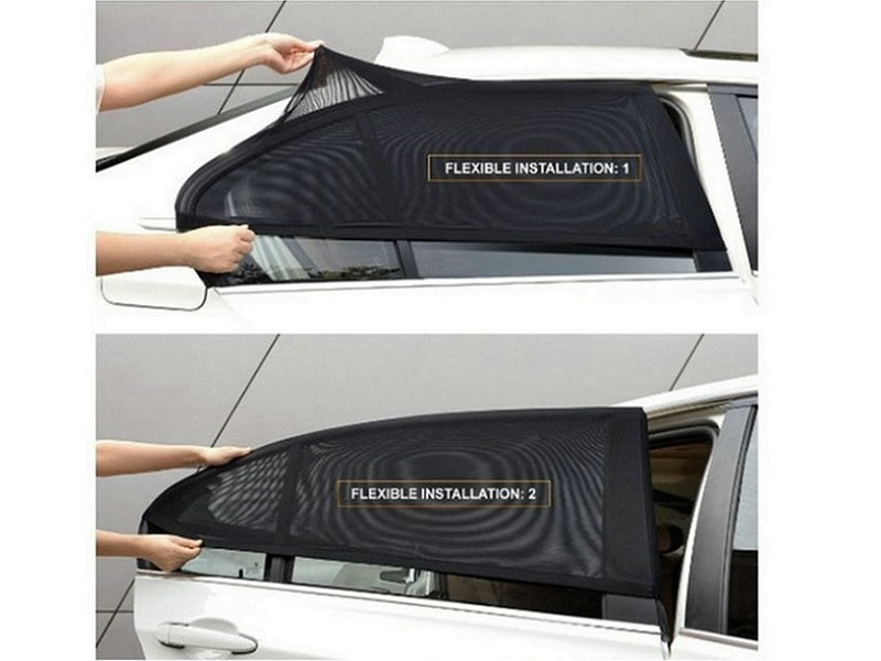 4pcs/set Car Front & Rear Side Window Sun Shade Cover Visor Mesh Shield Sunshade