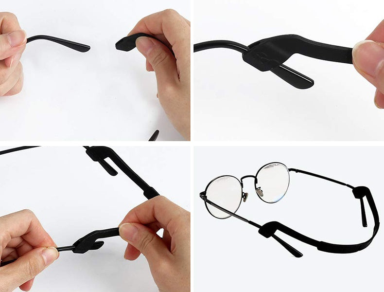 3 PCS Eyeglasses Silicon Antislip Holder Cover Ear Hook Retainer - DARK PINK