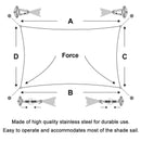 Outdoor Shade Sail Hardware Kit for Rectangle Sun Shade Sails Mounting Accessory