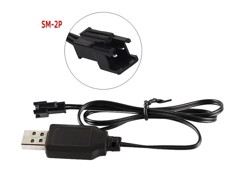 3.7V USB SM-2P Charging Cable for Car or Boat Black