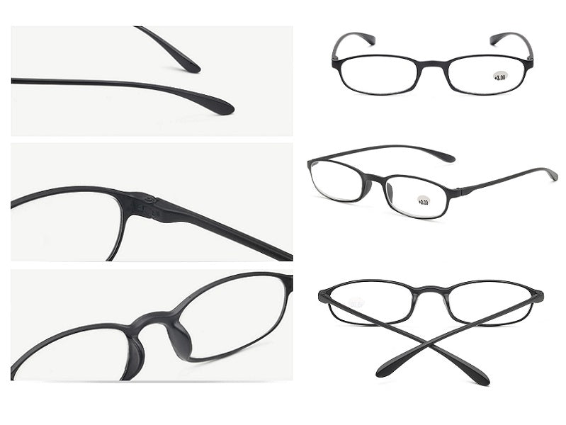 Reading Glasses Readers Rectangular Business Plastic Frame Unisex 2.5