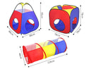 4PCS Pop-Up Square Triangle Tunnel Play Tent Kit Set
