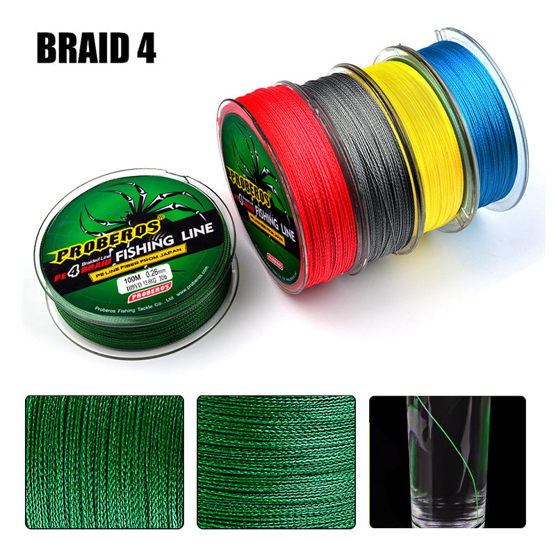 Braided Fishing Line 4 Strands Stronger Multifilament PE Braid Wire 1