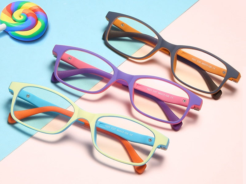 Kids Anti-Blue Light Glasses Square Frame Protect Eyesight for Boys Girls