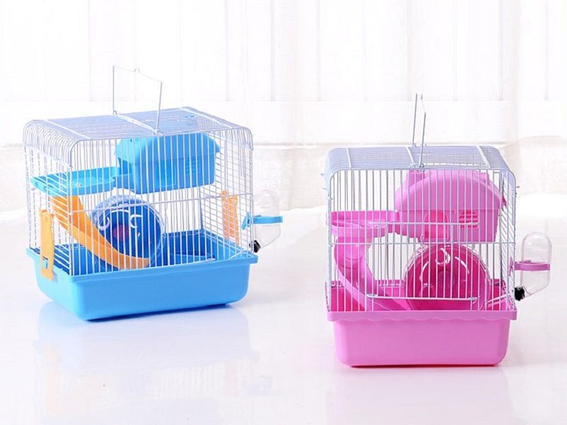 2 Tiers Gorgeous Hamster Mouse Pet Toy Storey Fantasia Hamster Cage Castle BLUE