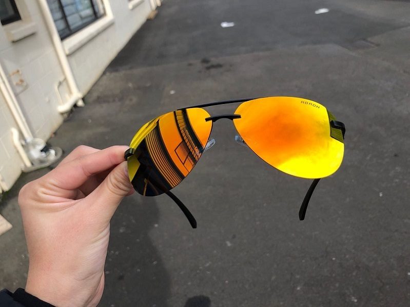 Orange -  Mirror Lens HD Polarized Lens Sunglasses Anti-Blue Ray Hydrophobic