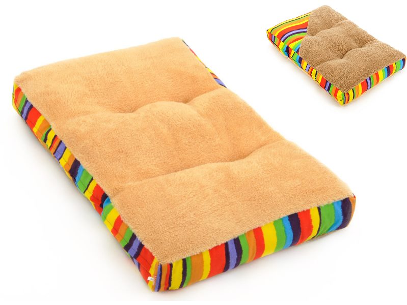 90cm Wide Soft Fleece Fabric Pet/Dog Bed Washable Rainbow Colour (L)