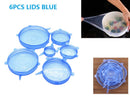 6Pcs Universal Silicone Stretch Suction Pot Lids Kitchen Cover Pan Bowl Stopper
