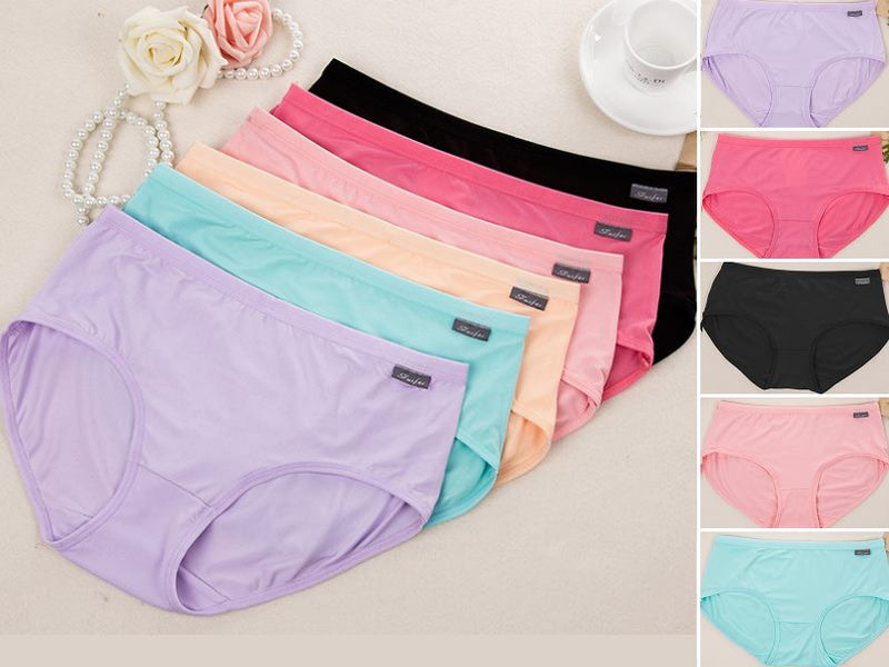 4pcs) Spandex Comfort Underwear Women Briefs Panties Bikini Lingerie