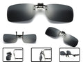 BLACK Night Vision Anti Glare Polarized Clip On Driving Glasses Sunglasses