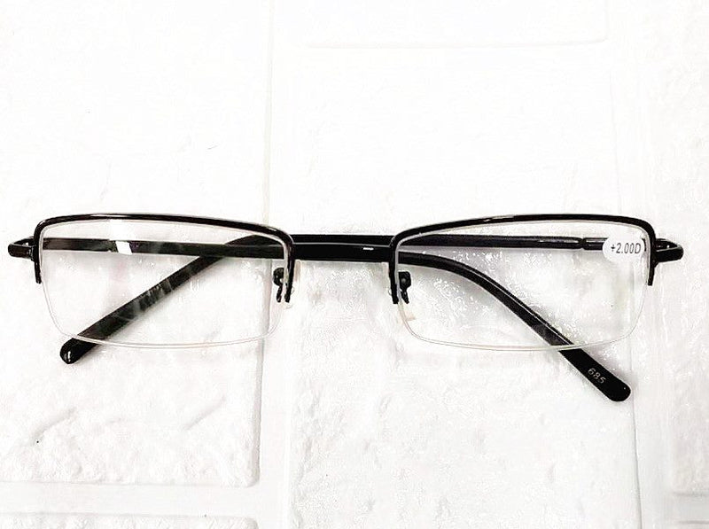 Ultra Light Reading Glasses Readers Rectangular Half Metal Frame 3.00