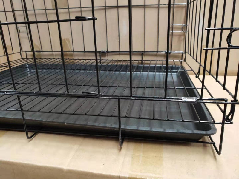 Pet Cage - 60cm Wide Collapsible Metal Pet Cage Black