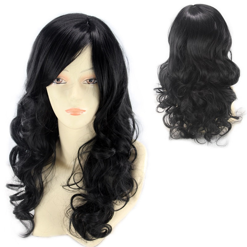 Women Long Wig BLACK Synthetic Hair Full Wigs High Quality