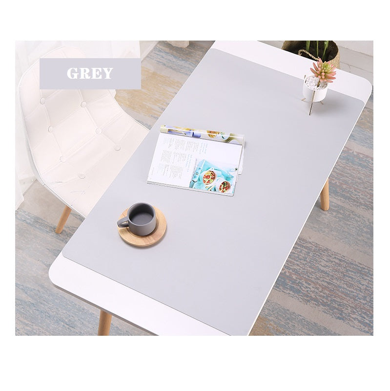 GREY - 90*45cm PU Leather Desk Mat Computer Laptop Keyboard Mouse Pad Office