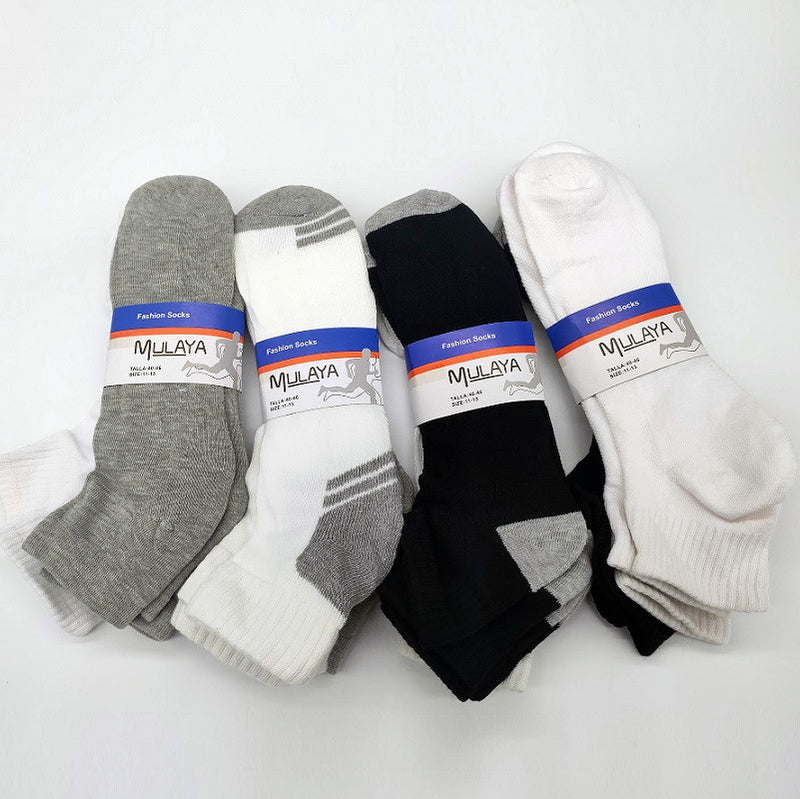 (12 Pairs) Sport Socks Cushion Socks Ankle Socks Size 11-14