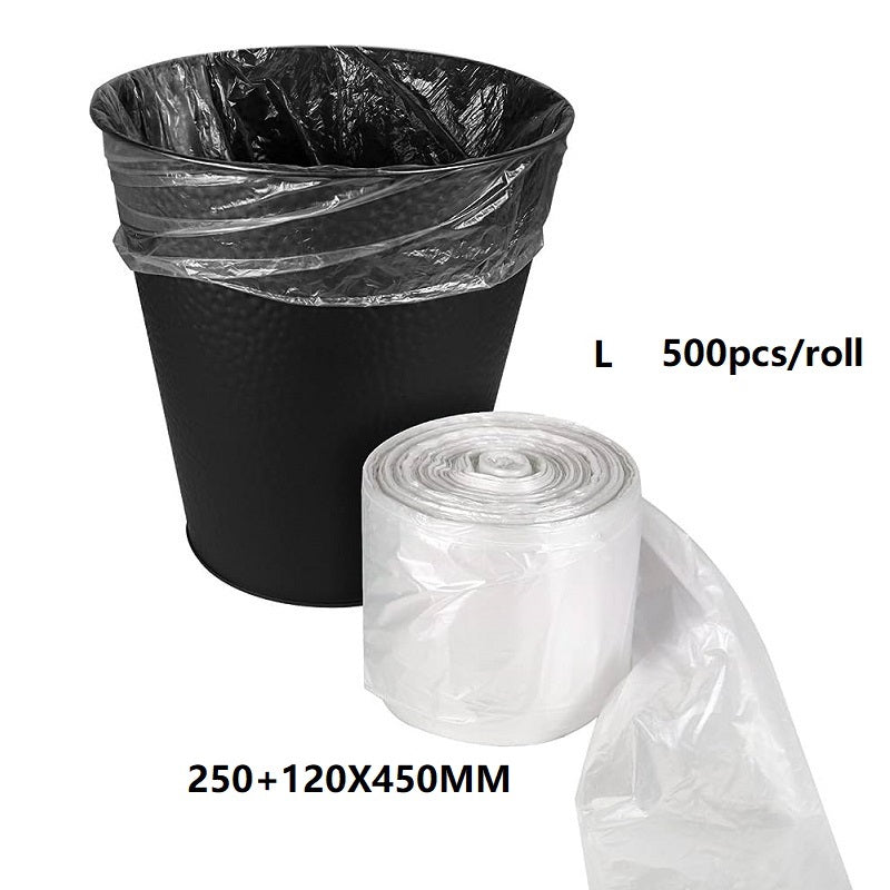 L (250+120X450MM) Plastic Trash Bags in Roll - 500pcs/roll