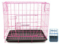 Pet Cage Collapsible Metal 35CM Wide PINK