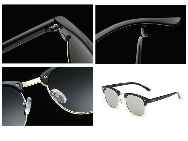 SILVER Mirror Lens HD Polarized Lens Sunglasses Anti-Blue Ray Hydrophobic