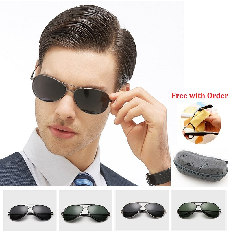 HD Polarized Lens Sunglasses Anti-Blue Ray Hydrophobic with Case