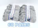(60 Pairs) Thin Ankle Socks - GREY - M7-11/ W8-12