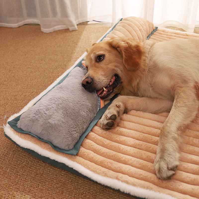 L Plush and Velvet Waves Perfect Comfort Dog Bed 97cm