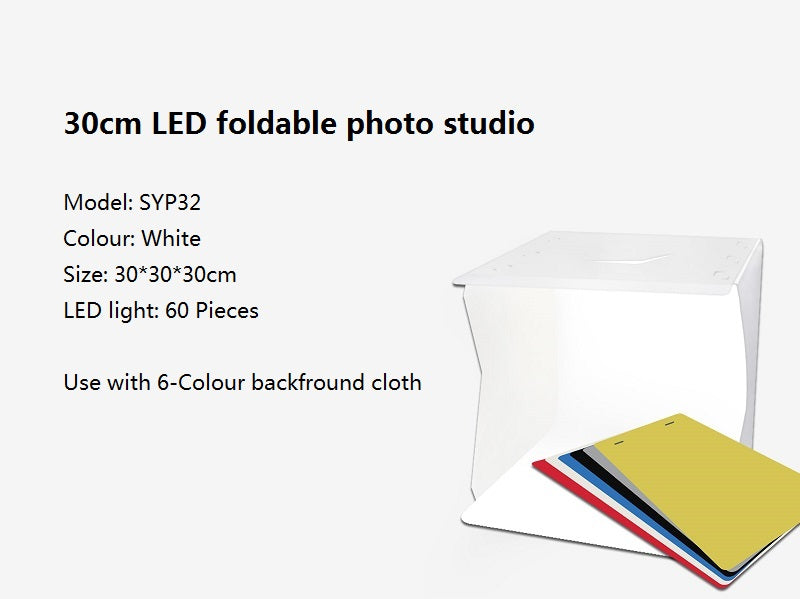 30cm PVC Foldable Photography STUDIO LED Light Tent, Medium